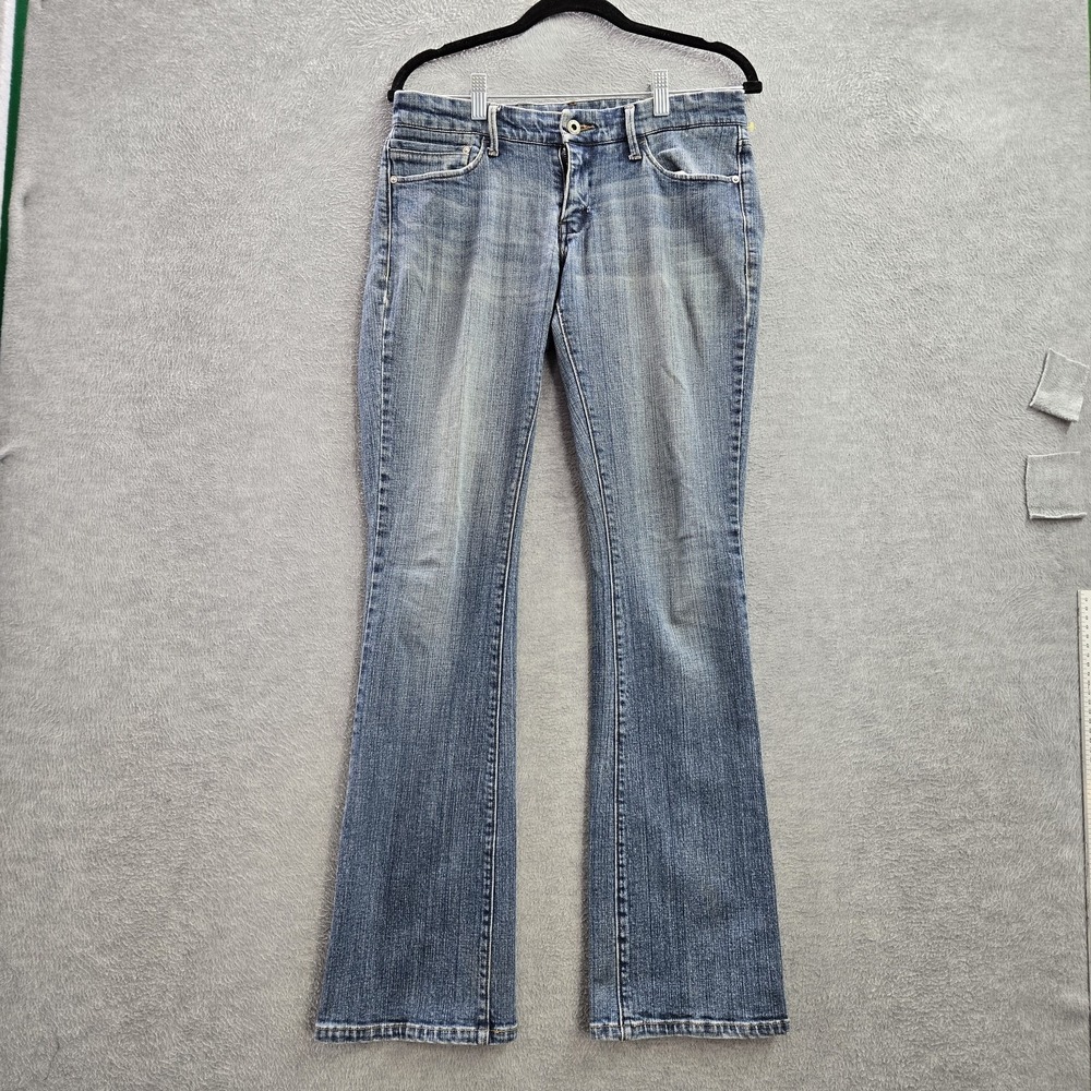 Levi's 547 Platinum Flare‎ Women Jeans 4 Blue Denim Button Contrast Y2K